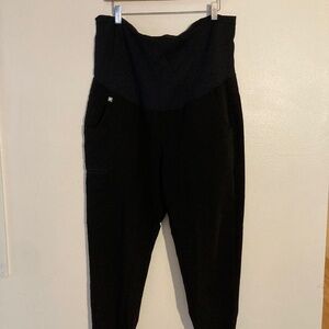 Figs Petite Large Black ZAMORA JOGGER Maternity Scrub Pants